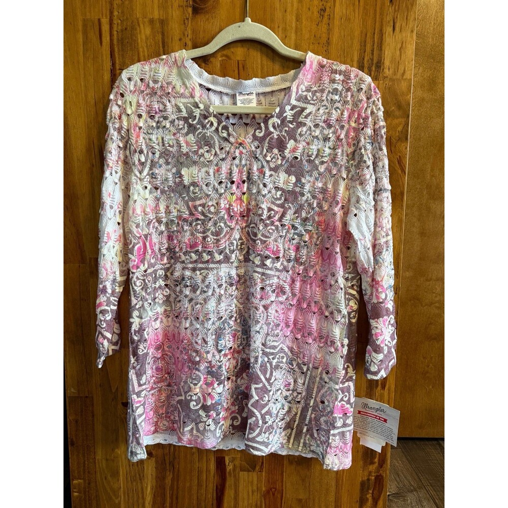 Wrangler Multi Colored Lace Top Sz. Large NWT